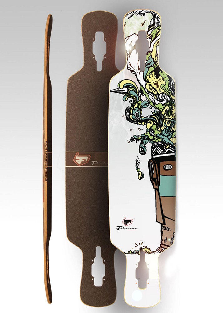 Fibretec Deck Freeride Drop Through Longboard Decks Long MDCN